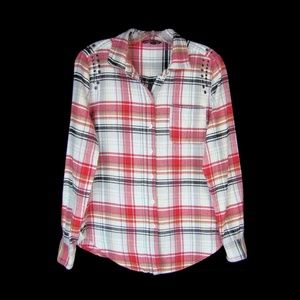 Victoria's Secret Plaid Flannel Grommet Shirt - S
